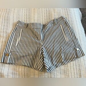 Super cute white and blue striped shorts